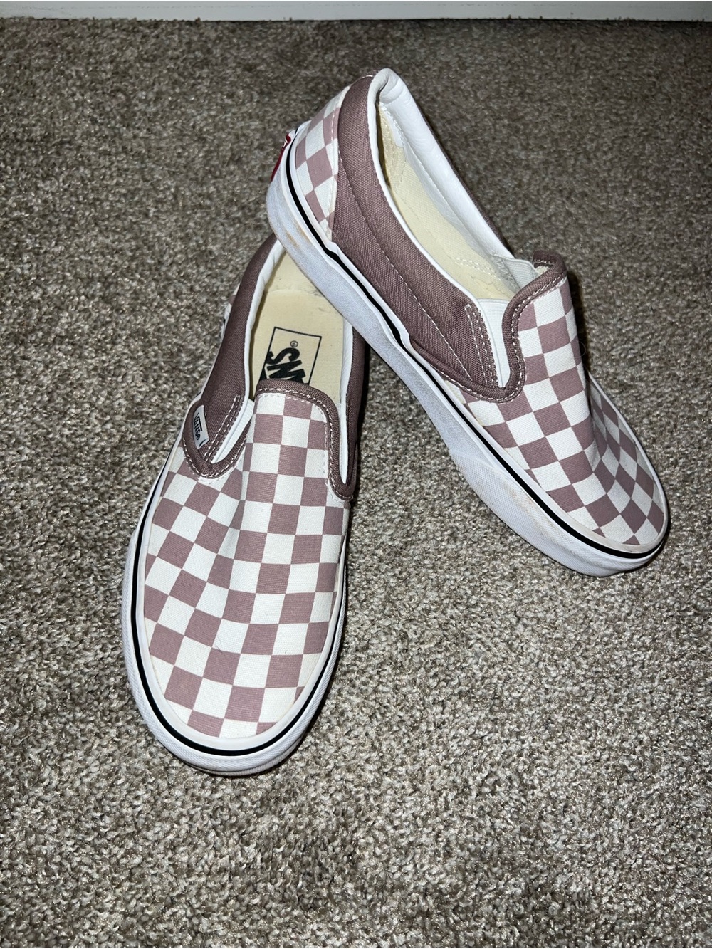 Vans Walnut Brown Checkered Sneakers - Picture 4 of 9